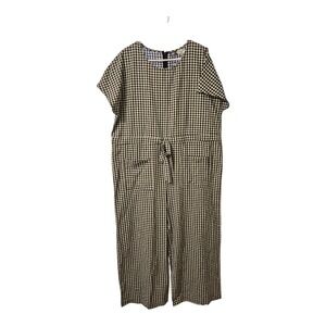 Piper & Scoot Gingham Jumpsuit XXL Cottagecore Wide Leg Romper Boho Prairie NWOT